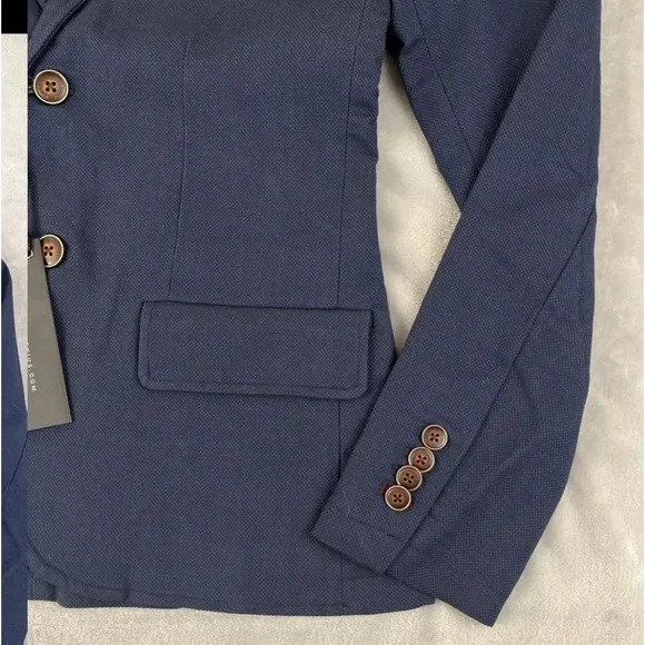 Nifty Genius mens blue 2 button long sleeve blazer jacket size XS